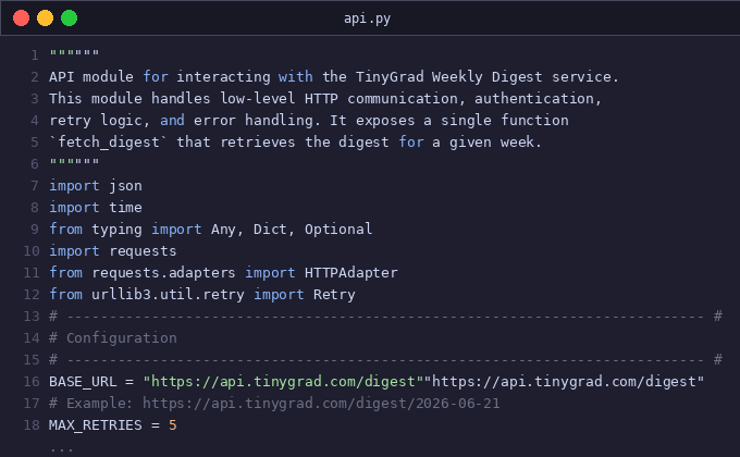 tinygrad Weekly Digest — Week of 2026-06-21 (7 days)