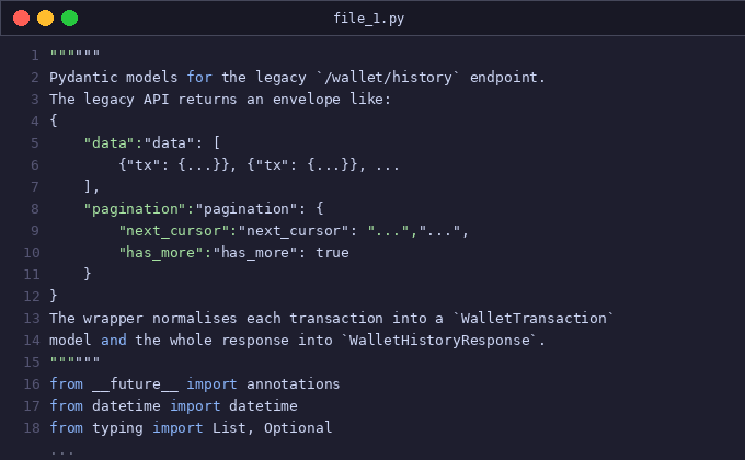 Low: /wallet/history docs and tests conflict with the unifie