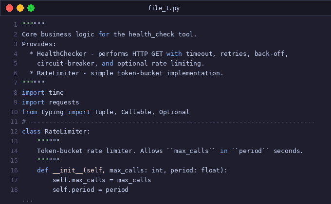Add configurable timeout and rate limiting to health_check p