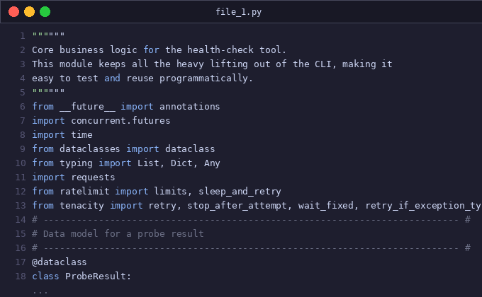 Add configurable timeout and rate limiting to health_check p