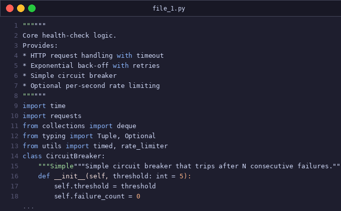 Add configurable timeout and rate limiting to health_check p
