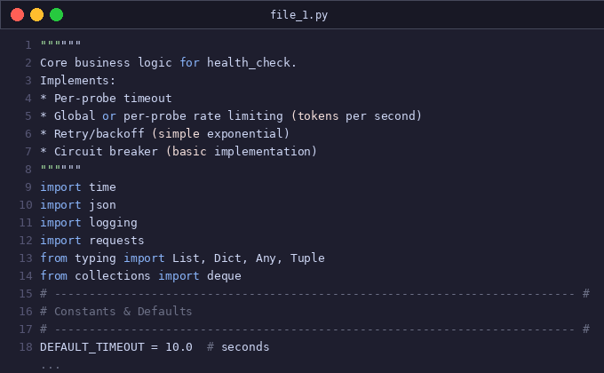 Add configurable timeout and rate limiting to health_check p