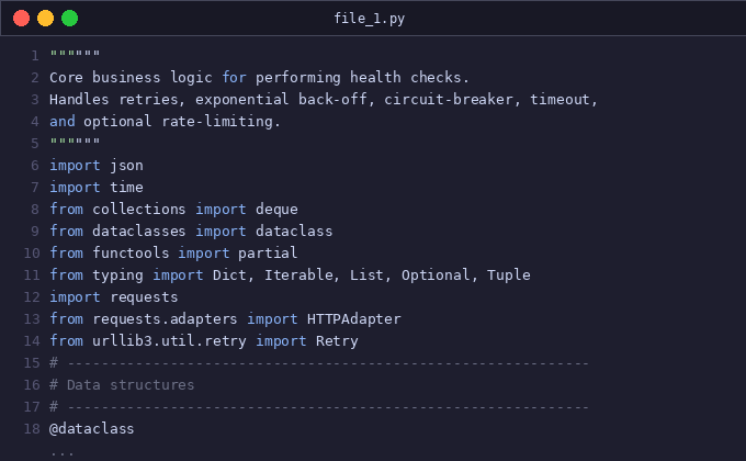 Add configurable timeout and rate limiting to health_check p
