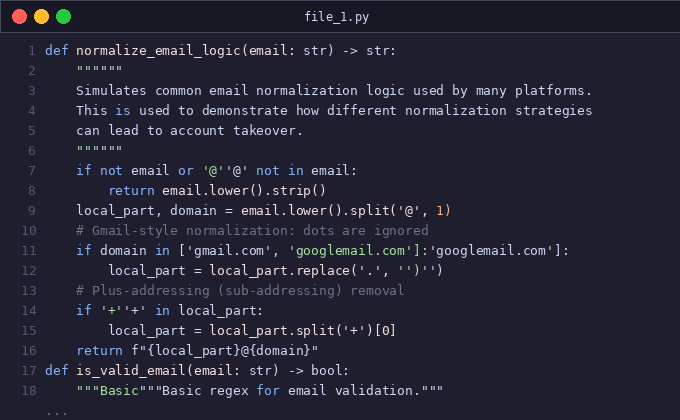 Zero-Click Account Takeover via Email Normalization $100