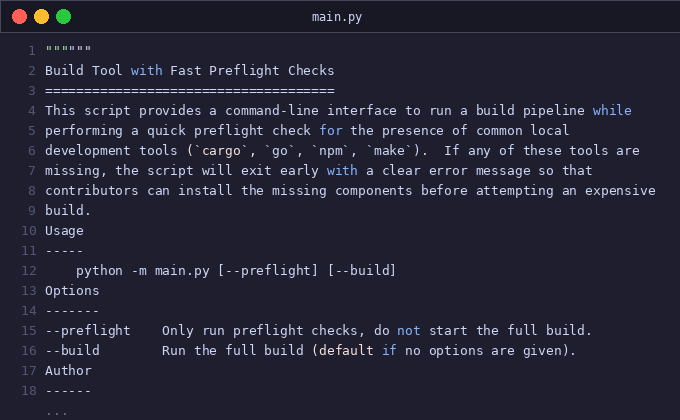 Add build dependency preflight checks
