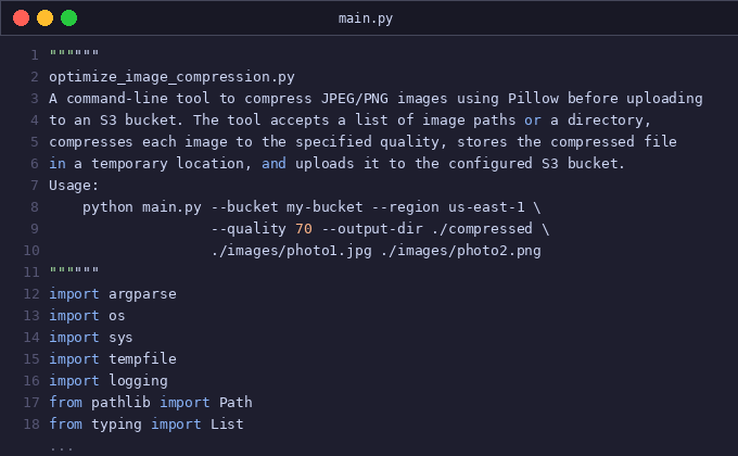 [level:advanced] Optimize image compression before uploading