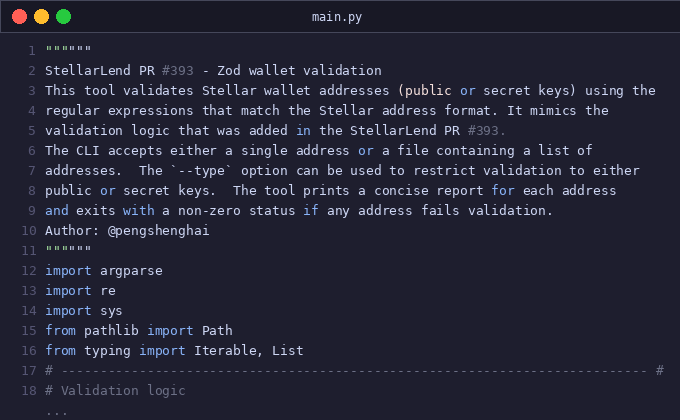 StellarLend PR #393 - Zod wallet validation