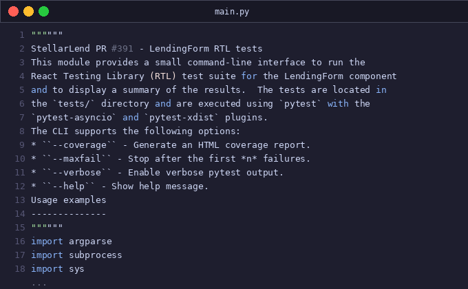 StellarLend PR #391 - LendingForm RTL tests