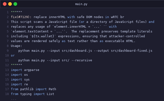 fix(#7129): replace innerHTML with safe DOM nodes in wRTC br