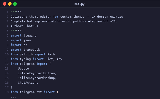 Decision: theme editor for custom themes — UX design exercis