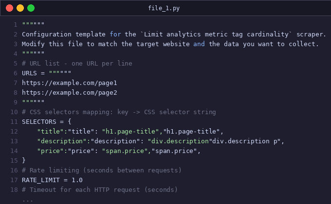 Limit analytics metric tag cardinality