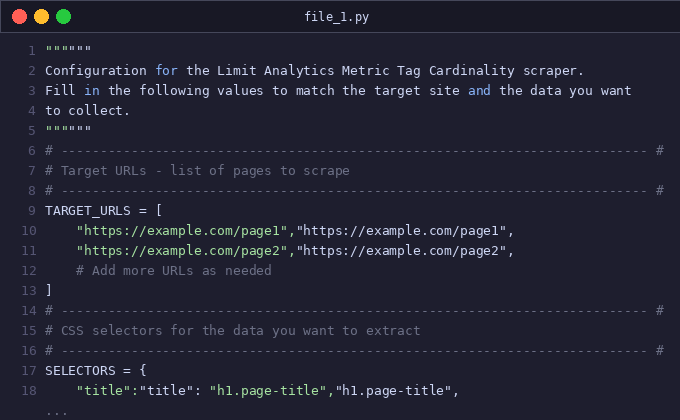 Limit analytics metric tag cardinality