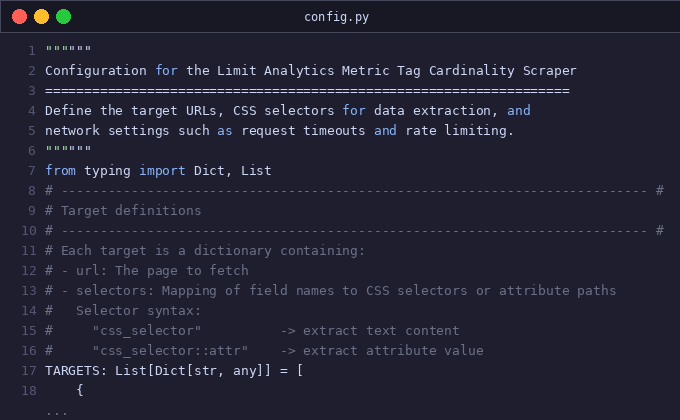 Limit analytics metric tag cardinality